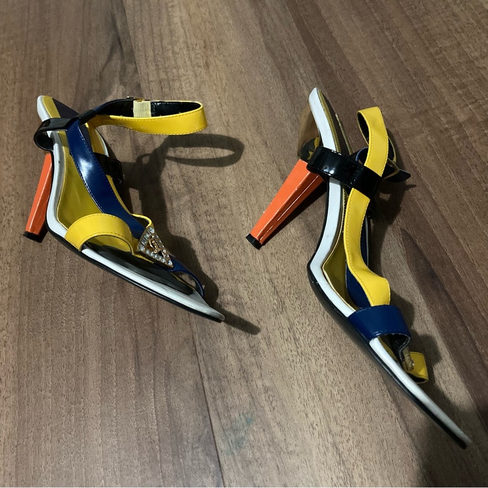 Vintage Y2K Baby Phat Color Block Strappy Heels Mcbling